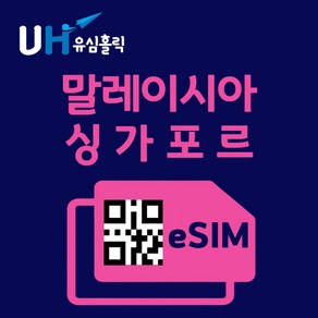 유심홀릭 말레이시아 싱가포르 이심 eSIM 데이터 무제한 FM e심, 매일 3GB, 5일, 1개