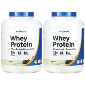 뉴트리코스트 웨이 프로틴 콘센트레이트 Whey Protein Concentrate 바닐라 5LB 2268g 2개