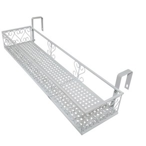 MK 베란다 화분걸이대 일반 난간용 (직각 80 X 20cm) 난간고리 2P, 화이트, 화이트, 1개