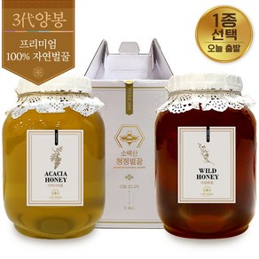 소백산청정농원 아카시아꿀 야생화꿀 프리미엄 벌꿀, 1개, 천연 야생화, 2.4kg