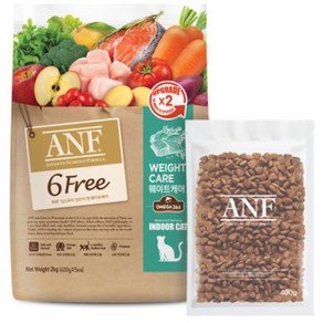 에이엔에프 6Fee 웨이트 케어 고양이 사료, 1개, 2kg, 다이어트(체중유지)