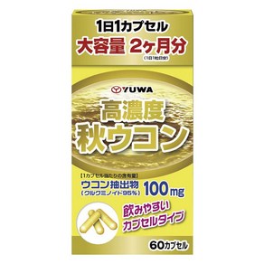 YUWA 고농도 가을 강황 100mg 캡슐, 1개, 60정