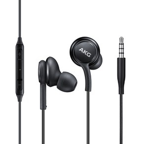 삼성전용 AKG 이어폰 3.5mm 귀안아픈 3.5파이 유선이어폰 + 우리투비 케이블클립 세트, 블랙