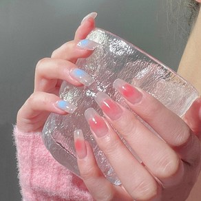 떨샵 인싸 키치 크리스탈 네일팁 인조네일 간편네일팁, 2개, NAIL-N401