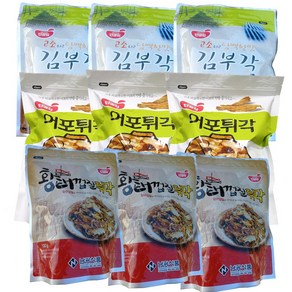 남광식품 맥주안주 간식3종 9봉(어포튀각 100g 3봉 황태껍질튀각100g 3봉 김부각60g 3봉), 9개, 780g