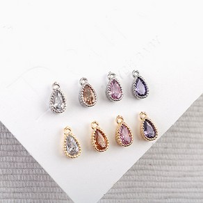 비즈아이 [7342-13]큐빅펜던트 큐빅도트물방울 4.5x7mm 1개