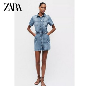 ZARA 자라 데님 미니 벨트 원피스