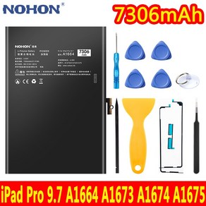 NOHON 자가수리 태블릿 배터리 iPad Po 9.7인치 A1664 A1673 A1674 A1675 7306mAh 노혼 교체 실제 용량 배터리, iPad Po9.7 7306mAh