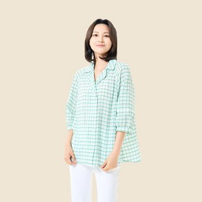 [크로커다일레이디] A라인 풀오버 체크 블라우스_CLDMBL109