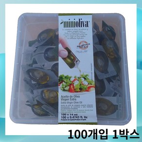 MINI OLIVA 스페인 미니올리바 엑스트라 버진 올리브 오일 개별포장, 14ml, 100개