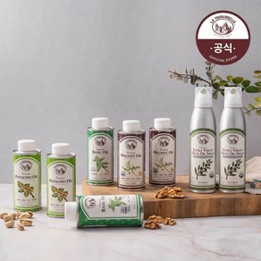 [라투랑겔] [더블] (유라픽) 프리미엄 오일 더블세트 (월넛오일 250ml 2병 + 바질오일 250ml 2병 + 피스타치오 250ml 2병 + 엑스트라 버진 올리브오일 147m, 1개