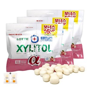 롯데 자일리톨껌 피치(리필형) x 3봉(+밀크츄 2개포함), 102g, 3개