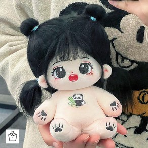 이쁜 아이돌 인형 흑발 무속성 솜인형 블랙헤어, 솜깅(무뼈), 20cm, 1개