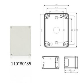 전자 커버 인클로저 상자 방수 플라스틱 케이스 110x80x85mm 프로젝트