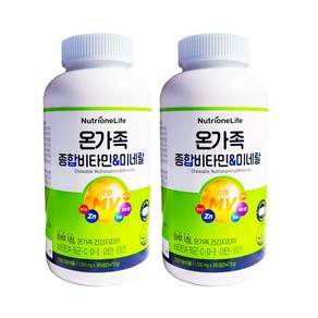 뉴트리원 온가족 종합비타민 & 미네랄 1500mg x 365일분 (3475g) 아연 망간, 365정, 2개