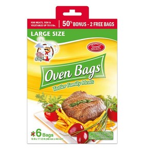 Home Select 10750-4 Oven Bags with 2 Bonus Bags (6 total) 홈 셀렉트 10750-4 오븐 백 + 보너스 백 2개(총 6개), 1개, Clea