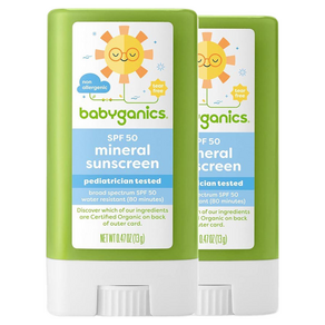 [당일출고] 베이비가닉스 선스틱 선크림 SPF50 무기자차 2개입, 13g, 2개
