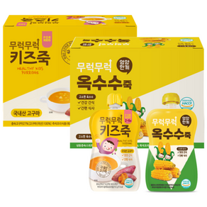 이유케어스 유아용 무럭무럭 키즈죽 고구마 7p + 옥수수 7p 세트, 고구마,옥수수, 1세트