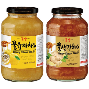 꽃샘 꿀유자차S 1kg + 꿀생강차S 1kg, 1개