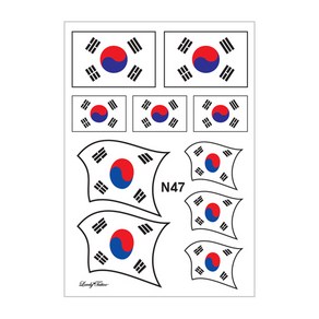찾던디자인 여기 다있었네 러브리타투 타투스티커, N047 대한민국타투1, 1개