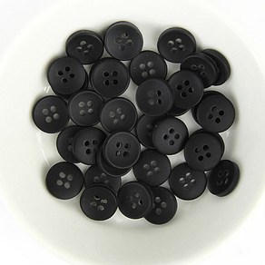 JSTading 기본 라운드단추 원형단추 옷단추 셔츠단추, 10개, 블랙 12mm