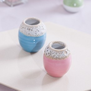 [3+1] 파스텔미니장독대화병 5x6cm (2컬러) 조화 화분 화병 꽃병 장식 셀프 인테리어 DIY 소품, 블루