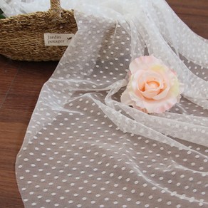 패브릭샵 4mm 도트망사원단 15컬러, 화이트