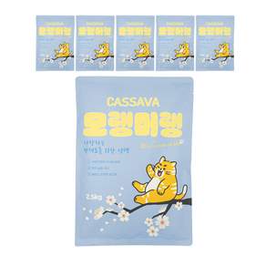 펫라벨 모랭머랭 카사바 고양이모래 2.5kg x 6ea, 6개, 무향
