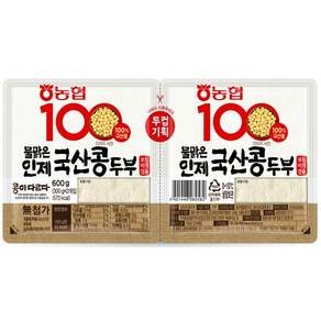 [농협] 물맑은 인제! 국산두부 기획(부침기획 겸용 300g+300g), 1개, 600g