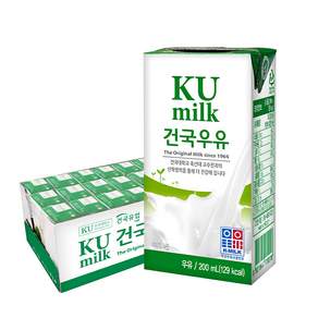 [건국우유] 멸균우유 200ml 24입, 24개