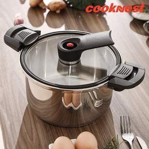 CookNest IH 스테인레스 양수 압력밥솥 인덕션 스텐 저압냄비 진공냄비, 1개, 본색, 20cm