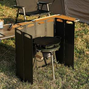 올지 캠핑 스토브 바람막이 8단 60cm 파우치포함, 1세트, 다크그레이