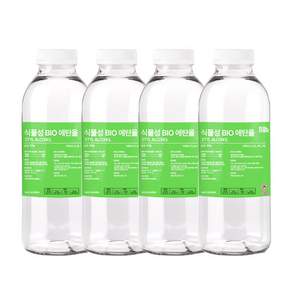 바이오 에탄올 식물성 95% Bio 고순도 프리미엄 불멍 에탄올난로 용, 4개, 1L