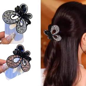 ZMBIRD 2PCS 나비 반짝반짝 큐빅 올림머리 헤어집게핀 N301