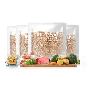 한끼뚝딱 소프트 강아지사료 샘플, 황태+오리, 50g, 4개