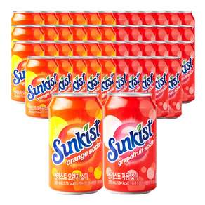 썬키스트 오렌지소다 355ml 24 + 자몽소다 355ml 24, 48개