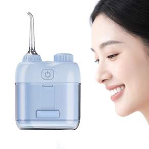 여행용 미니구강세정기 휴대용 구강세정기 무선 물치실 스케일링 치석제거 잇몸세정기, 블루