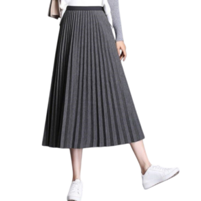 맥시스커트 플리츠 롱 스커트 착용 이미지, 가을 코디에 활용하기 좋은 모습