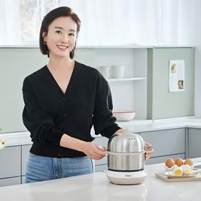 에버홈 오연수 디지털 2단찜기 매일찜 올스텐 계란찜기 스팀 전기찜기 EV-EC6000, 디지털 올스텐 2단찜기 EV-EC6000