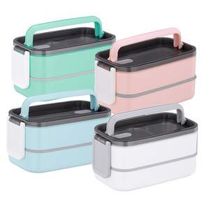 스텐 사각 일본도시락통 2단 보온 직장인도시락통, Green, 1개
