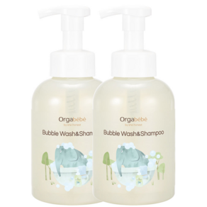 오가베베 버블 아기 바디워시 앤 샴푸, 2개, 500ml