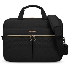 BAGSMART 대용량 노트북 가방 방수 충격흡수 15.6인치 17.3인치 서류 가방, black, 1개
