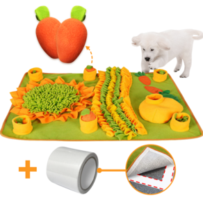 페티풀 당근농부 강아지 노즈워크 간식놀이 매트 대형 + 카펫트 고정 테이프 세트, 혼합색상, 1개