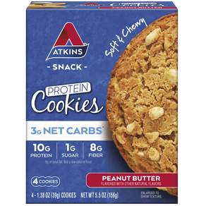 앳킨스 스낵 프로틴 쿠키 피넛 버터 맛 4개입, 1개, 156g
