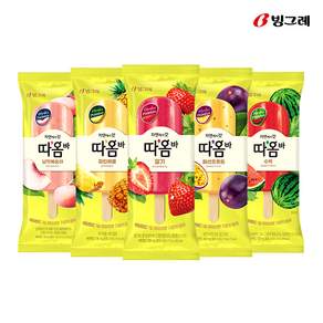 빙그레 따옴바 5종 혼합 30개 (납작복숭아6 + 딸기6 + 패션프루트6 + 파인애플6+ 수박6), 75ml