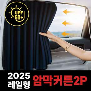 블루U 차량용 커튼 햇빛가리개 최신형 레일형, 1세트, 뒷좌석2개 84cm