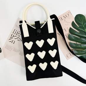 니트 크로스백 미니 손목 가방 [1+1], 2개, 10