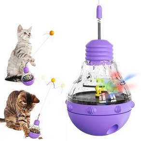 Tiger Pavilion 고양이 오뚝이 스낵볼 장난감, 1개, 퍼플