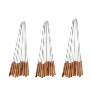 09FARM 우드 스테인리스 캠핑 BBQ 바베큐 꼬치 41cm 12개입, 1세트, 36pcs