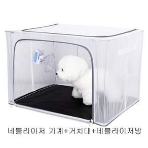 애니넵 강아지 고양이 동물용 네블라이저 + 접이식 네블라이저방(산소방) 세트 108L(특대형) 네블방, 1개
